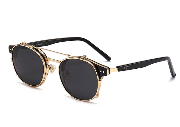 Blu-Ray Acetate Retro Steampunk Polarized Sunglasse