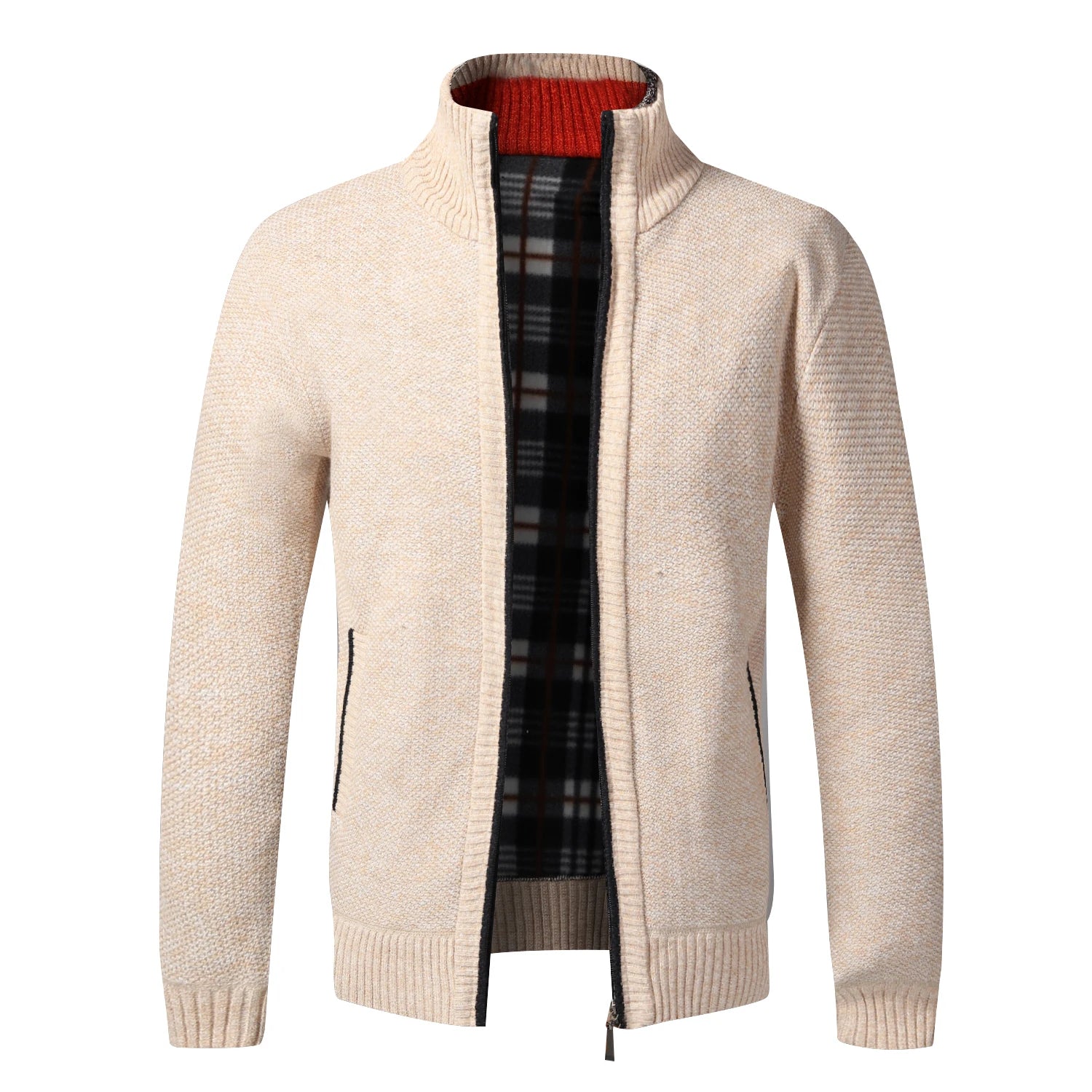 Men's Autumn Winter Warm Cardigan Wool Sweater Zipper Jackets Slim Fit Luxury Brand Knitted Sweater