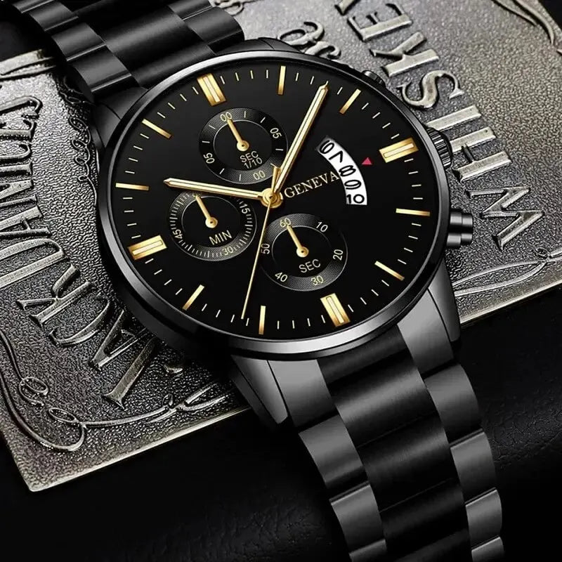 Select Men's Luxury Stainless Steel Watch with Calendar