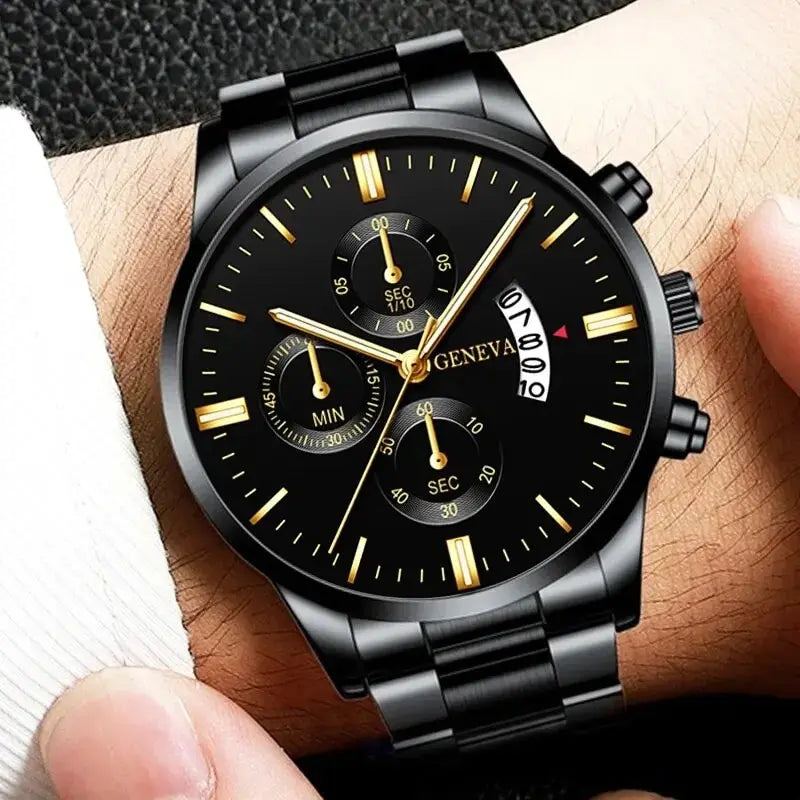 Select Men's Luxury Stainless Steel Watch with Calendar