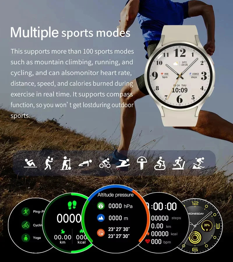 Detroit Smart Watch with Bluetooth, Health Monitoring and Sports Functions