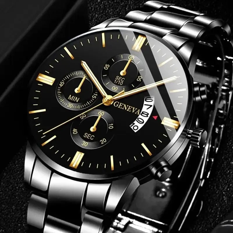 Select Men's Luxury Stainless Steel Watch with Calendar