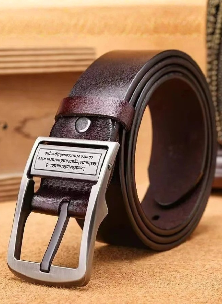 Men's Genuine Leather Belt - Luxury Pin Buckle