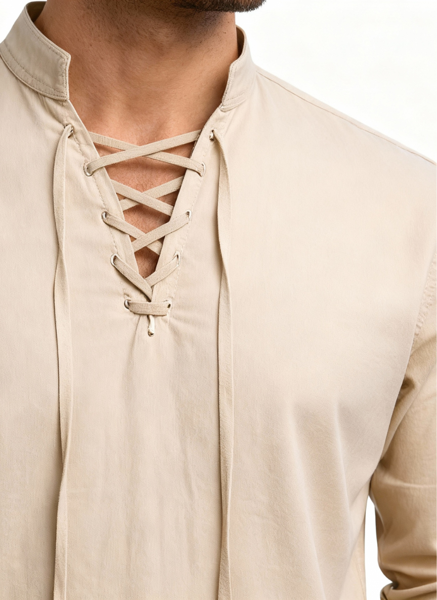 Renaissance Long-Sleeved Linen Shirt - Historical Costume