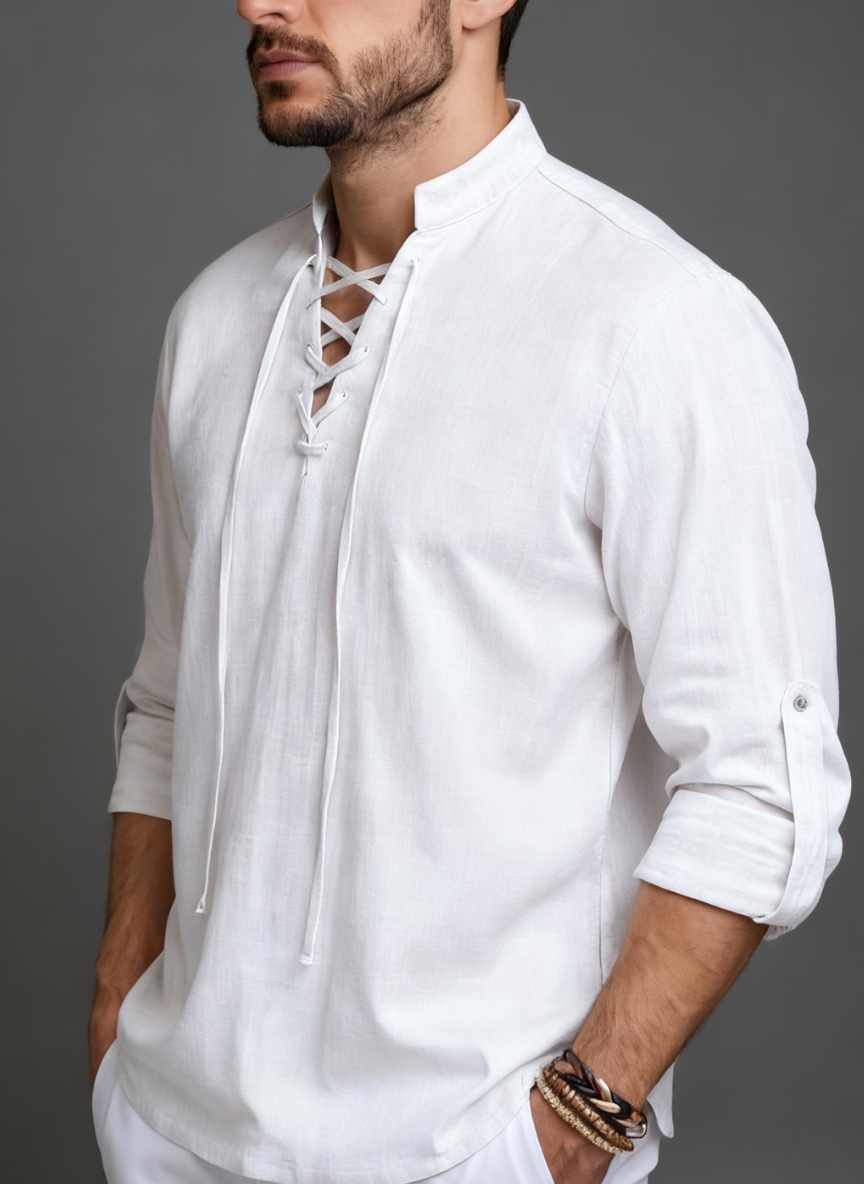 Renaissance Long-Sleeved Linen Shirt - Historical Costume