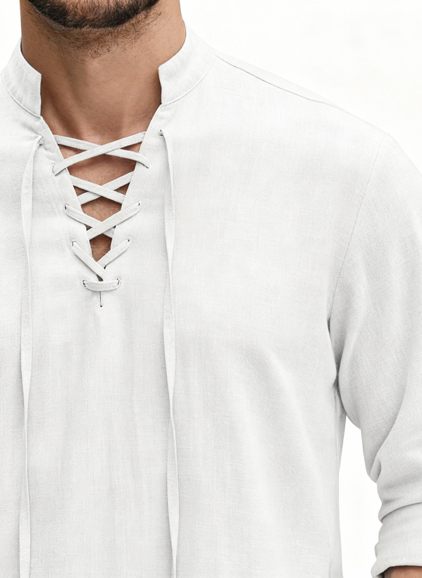 Renaissance Long-Sleeved Linen Shirt - Historical Costume