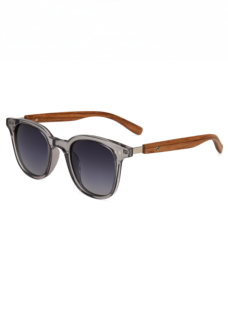 Vintage Wooden Frame Sunglasses - Polarized Lenses (Coating)