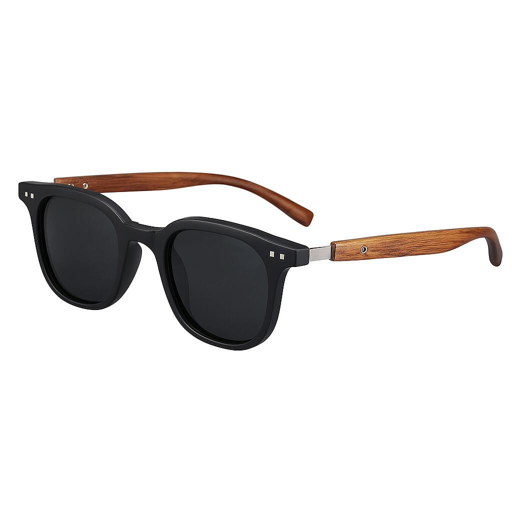 Vintage men's sunglasses with wooden frames