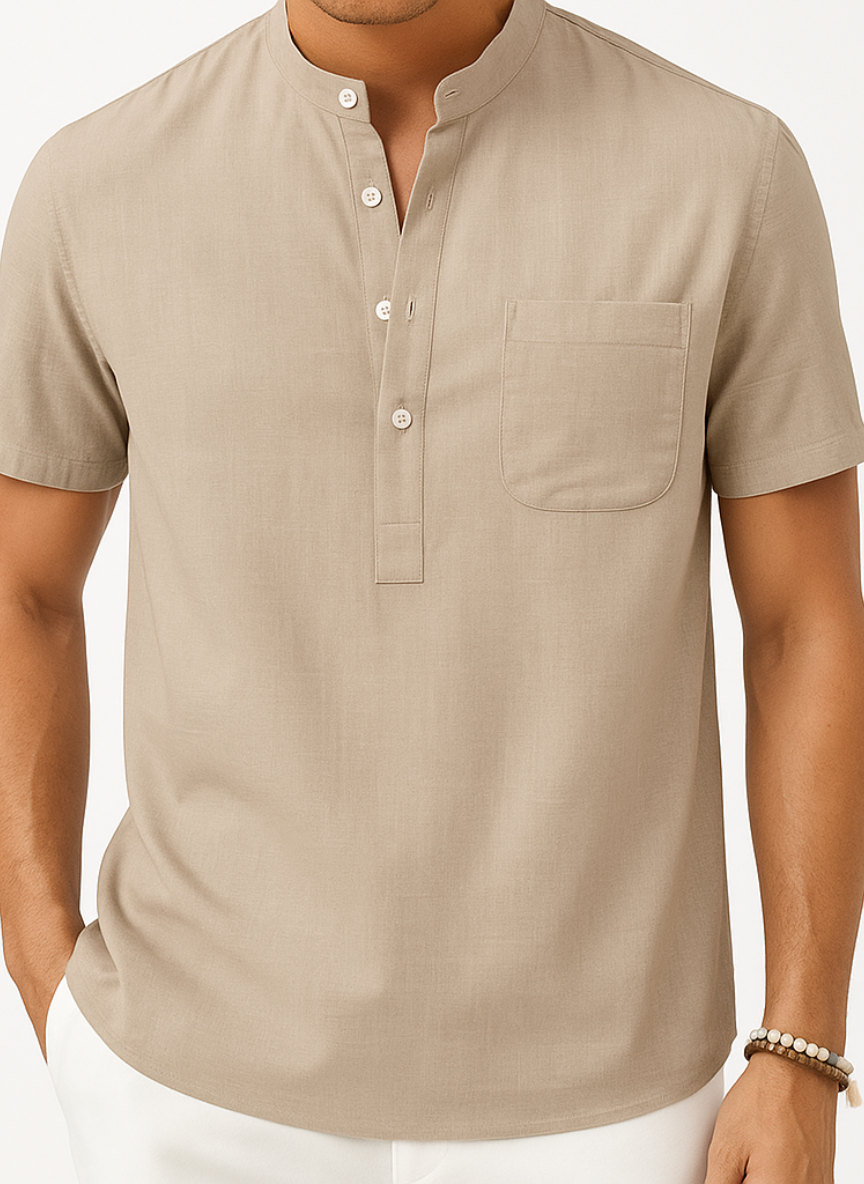 Lightweight and Cool Cotton Linen Shirt - Solid Color, Versatile