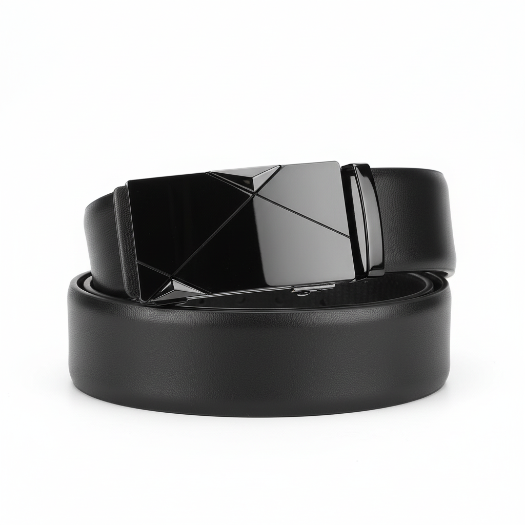 Men's Fashion Belt with Automatic Buckle - Elegant Solid Color
