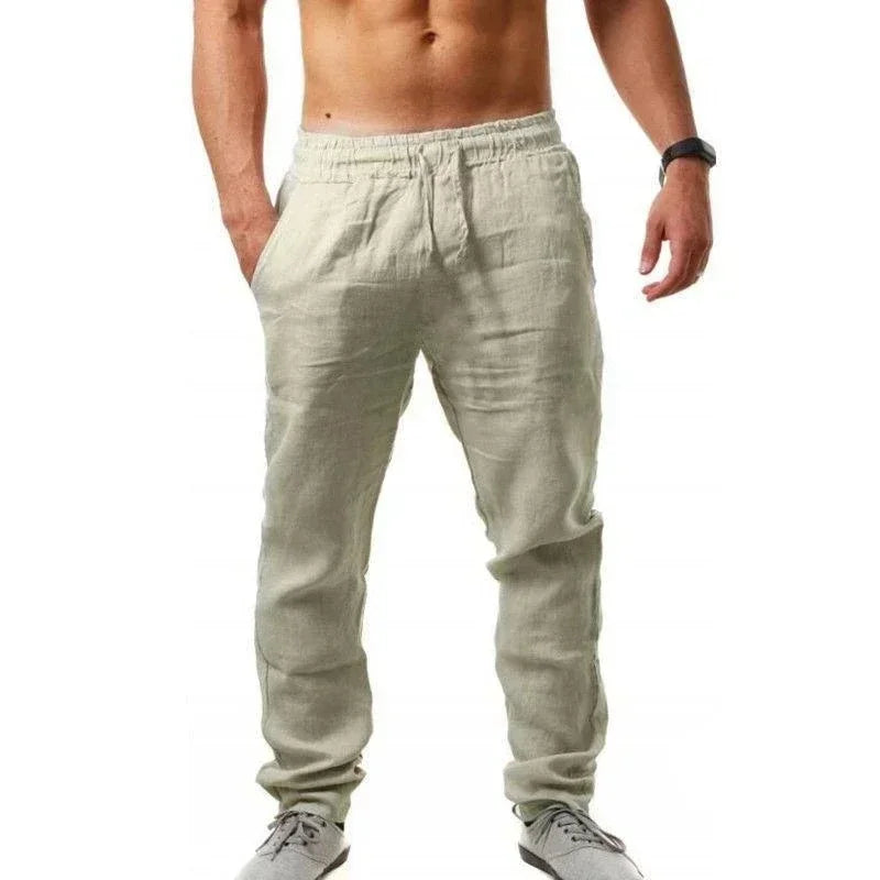 Men's cotton and linen trousers