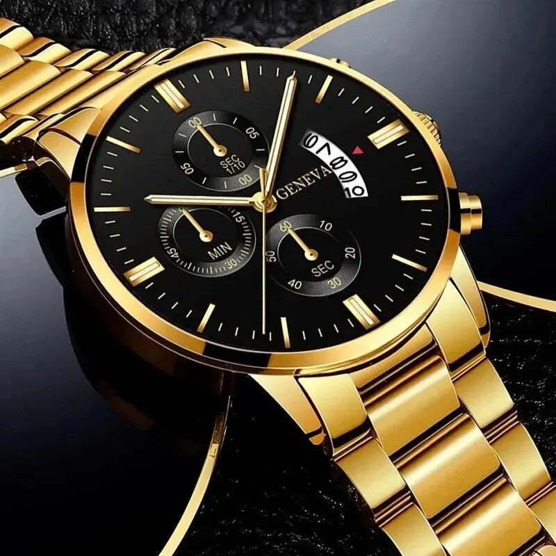 Select Men's Luxury Stainless Steel Watch with Calendar