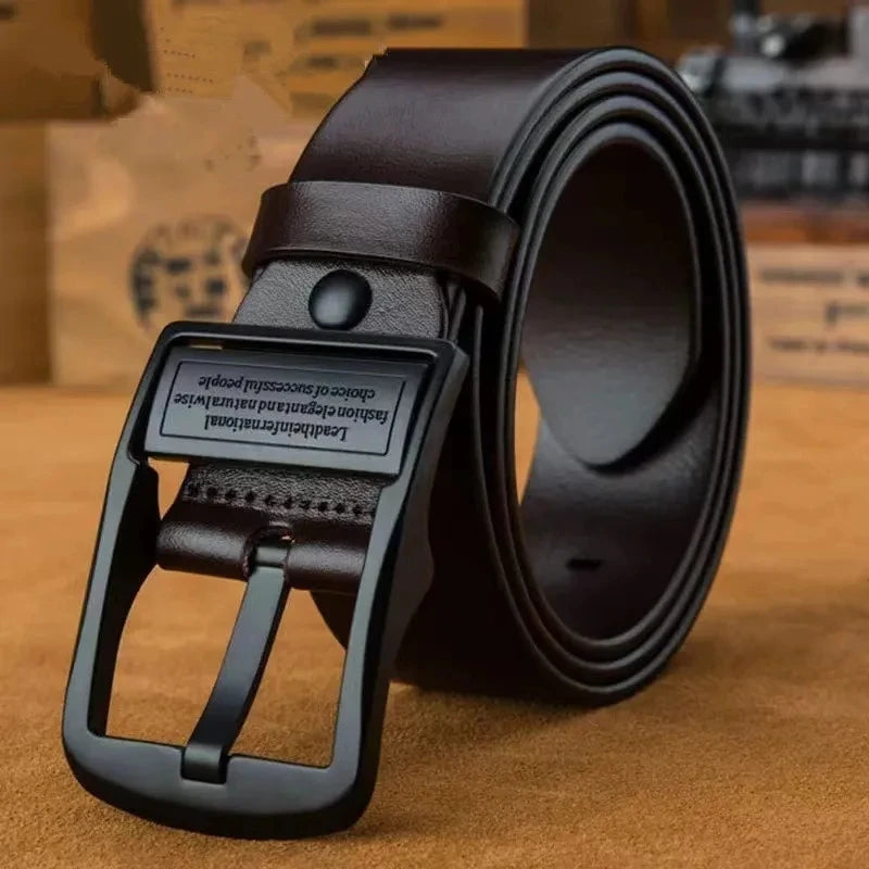 men's leather belt metal alloy buckle