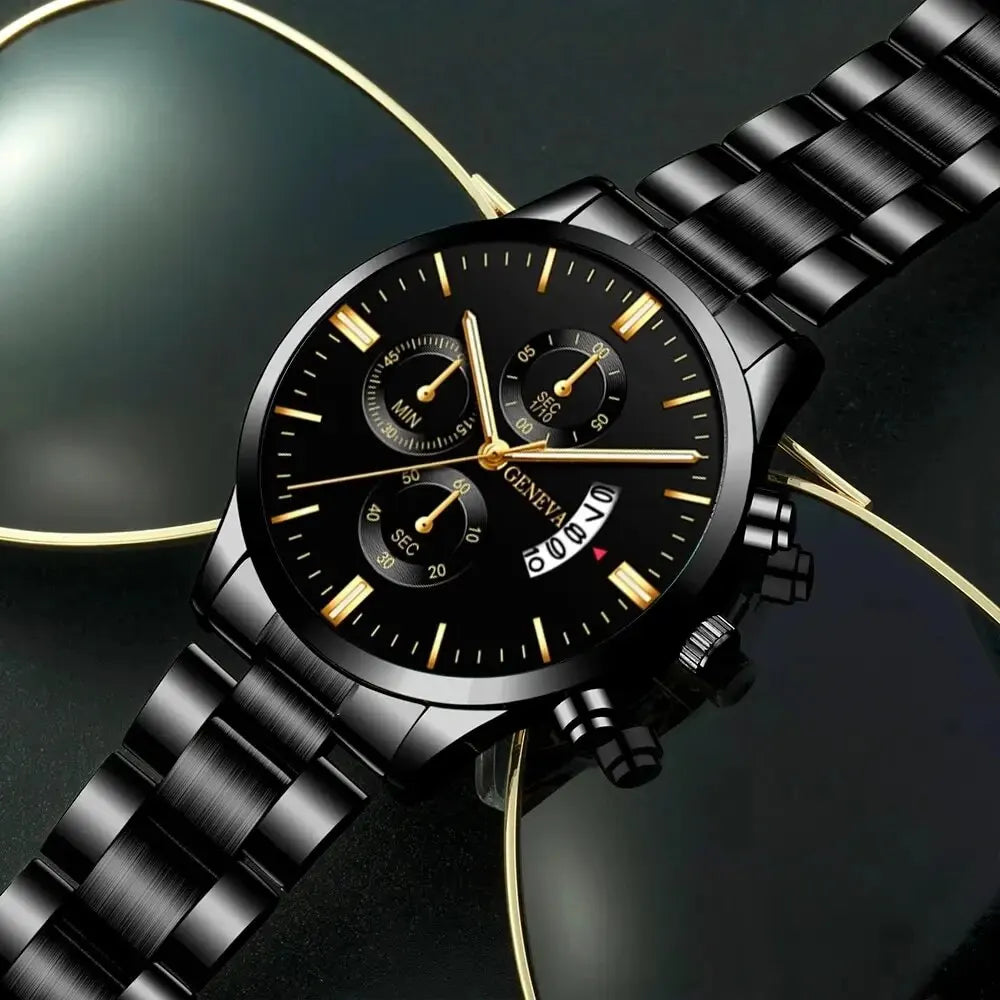 Select Men's Luxury Stainless Steel Watch with Calendar