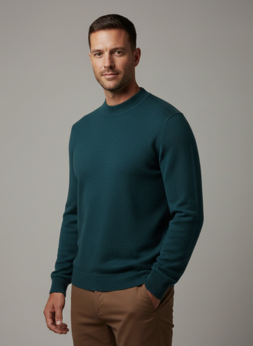 Men's Turtleneck Sweater, Fine Knit, Winter Casual