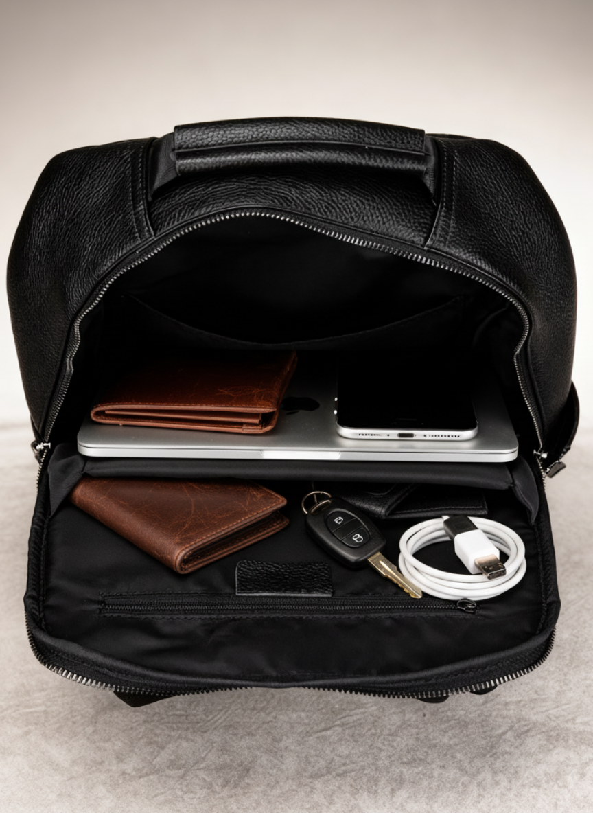 Premium Genuine Leather Backpack - High Durability and Style