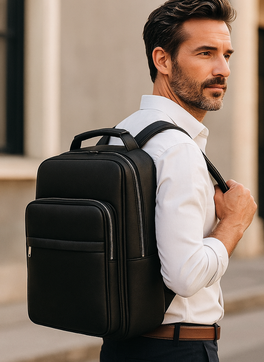 Premium Genuine Leather Backpack - High Durability and Style
