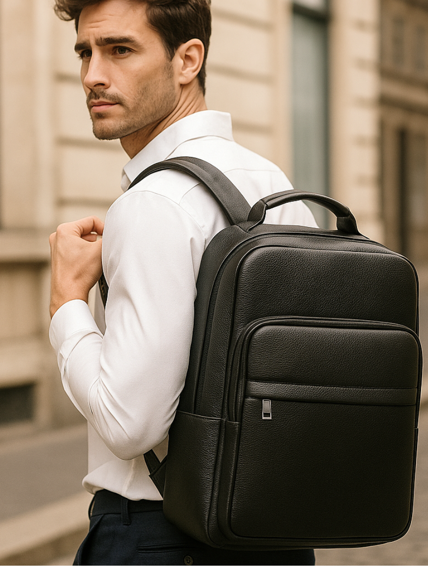 Premium Genuine Leather Backpack - High Durability and Style