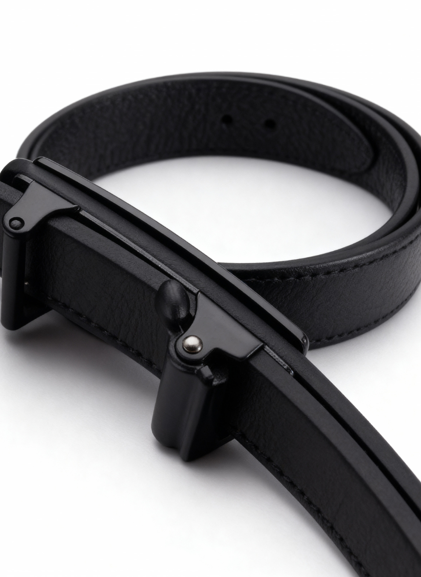 Men's Fashion Belt with Automatic Buckle - Elegant Solid Color