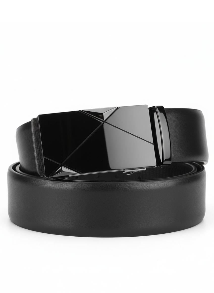 Men's Fashion Belt with Automatic Buckle - Elegant Solid Color