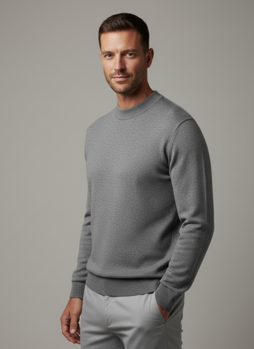 Men's Turtleneck Sweater, Fine Knit, Winter Casual