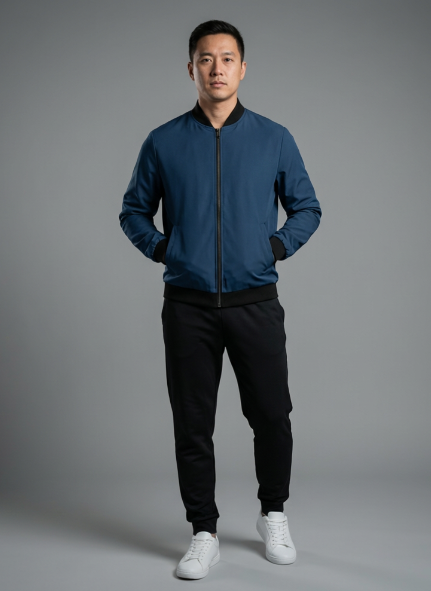 Men's Lightweight Business Casual Jacket with High Collar