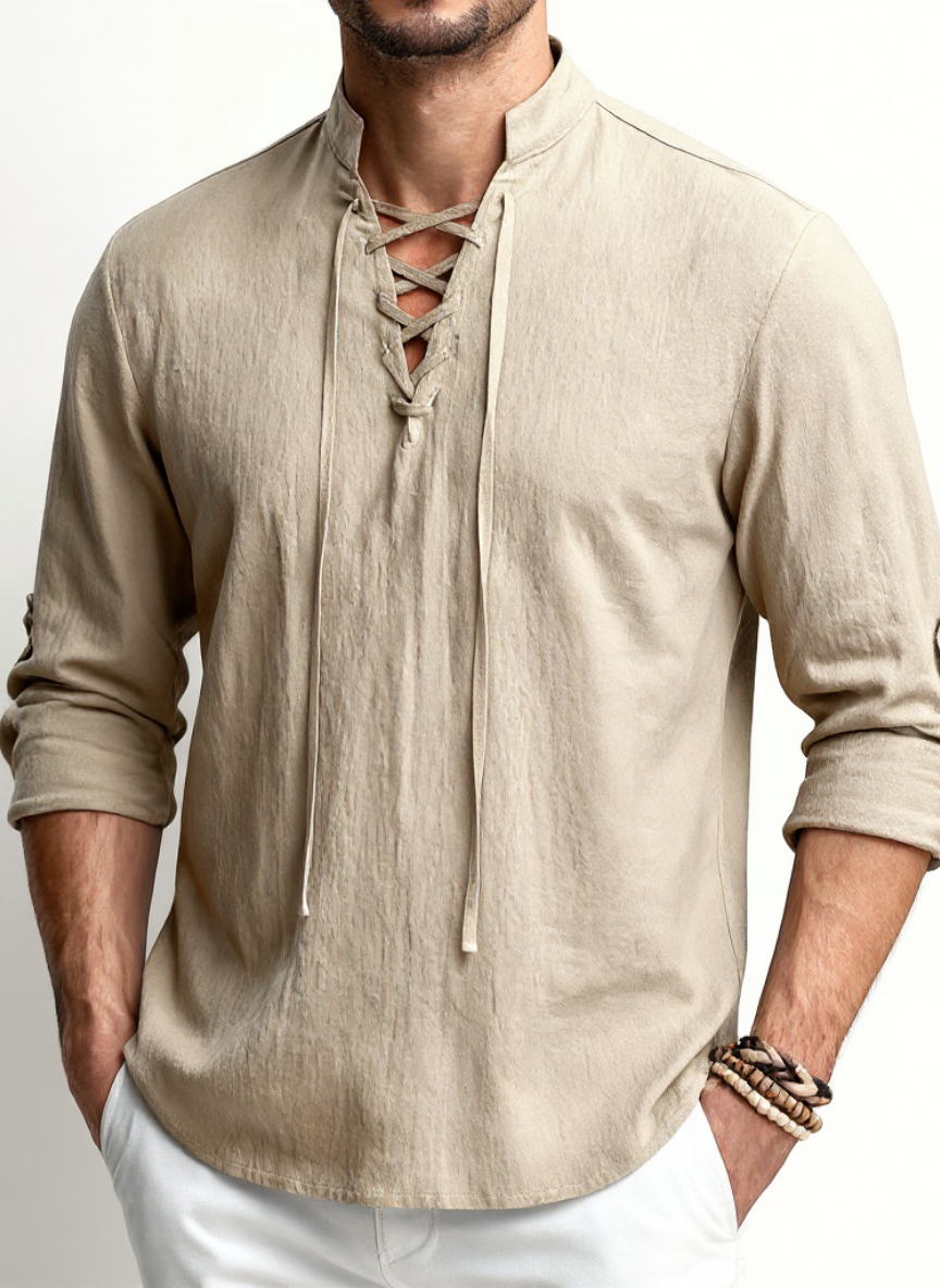 Renaissance Long-Sleeved Linen Shirt - Historical Costume
