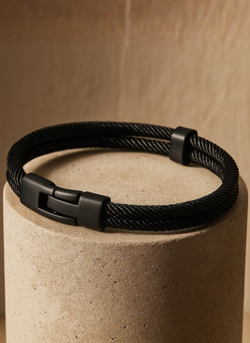 Men's Braided Wire Bracelet - Casual Fashion - Versatile Accessory